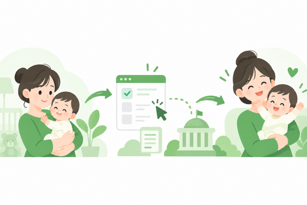 육아휴직 급여 신청 방법, 사후지급금 폐지 이후 이렇게 바뀌었다 일러스트